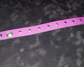Leather Bracelet purple with silver rivet