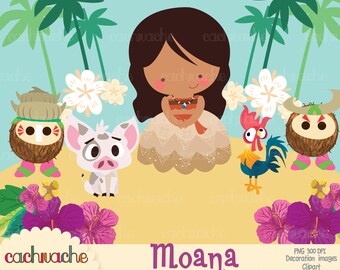 Moana clipart, Pua, hei-hei and more! Png & Jpg instant download-Imágenes prediseñadas de Moana, en alta resolución descarga inmediata