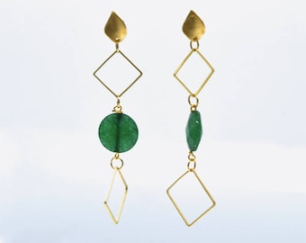 Long geometric earrings