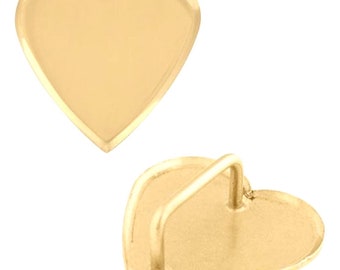 2 Pack Solid Brass Heart Rosette Loop Concho