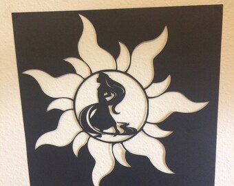 Rapunzel and sun Paper Cut