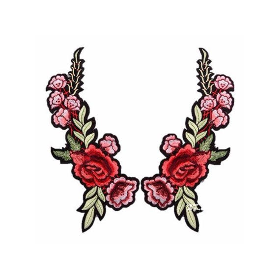 Floral Embroidery Patches Embroidered Roses DIY Sew on Iron On Patch gucci valentines day