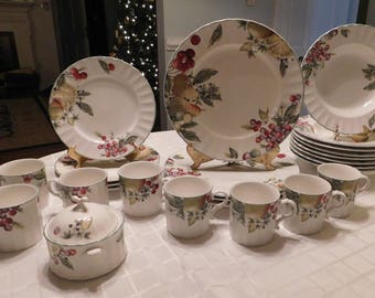 Nature's Imagery Scenery Mikasa Partial Service for 4 Replacement Pieces Plates Bowls Cups Sugar