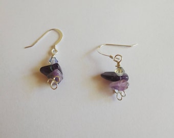 February birthstone earrings amethyst gift for her sterling silver aquarius gift