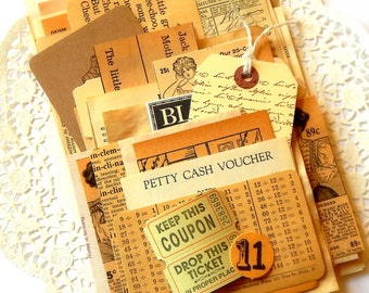 Neutral Ephemera Pack. Vintage Ephemera. Junk Journal Supply. Mixed Media. Scrapbook Supply. Embellishment Kit. Vintage Paper Pack. Collage.