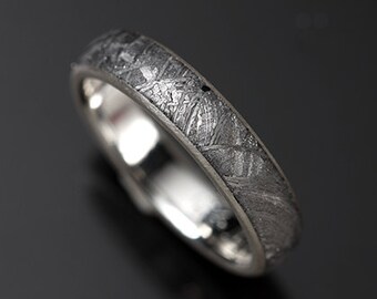 Sterling Silver and Meteorite Ring