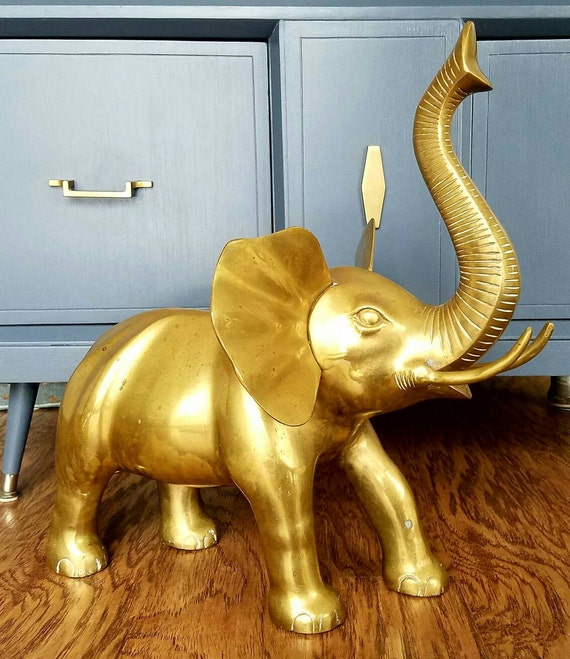 large brass elephant figurine