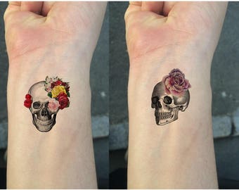 tattoo wrist skull temporary skulls