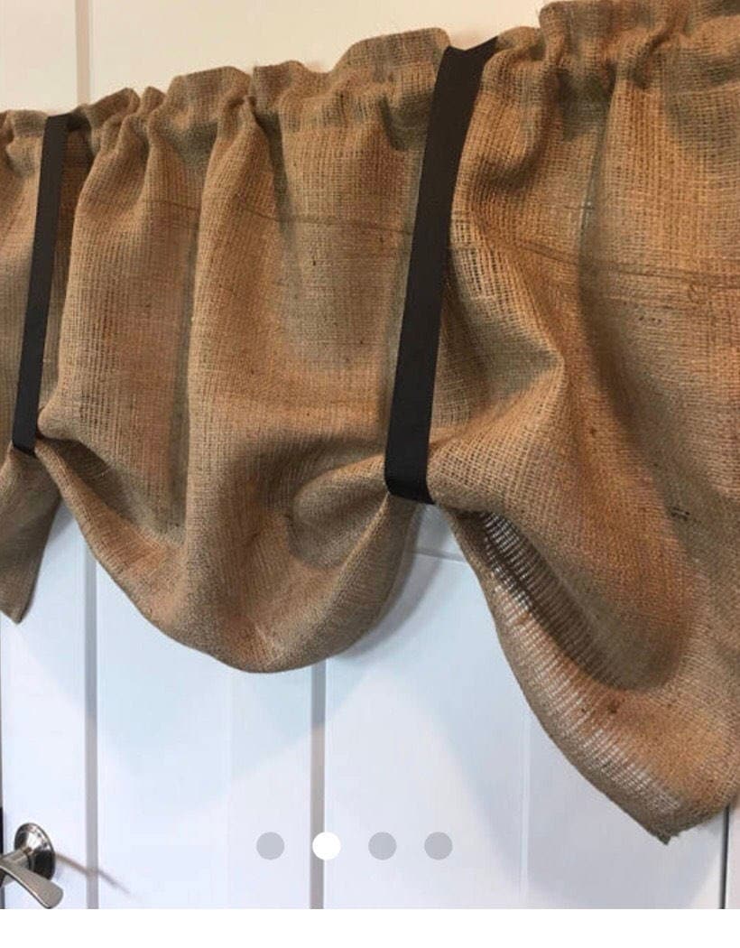 Butlap Tie up valance with black tie ups