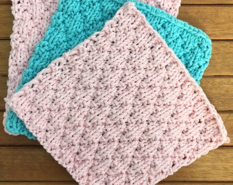 Knitted 100% cotton washcloth, eco-friendly cloth, cotton dishcloth