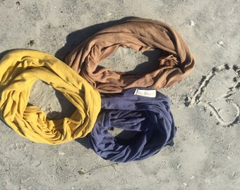 HEMP and ORGANIC Cotton Knit Circle Scarf (Hand Dyed) made to order