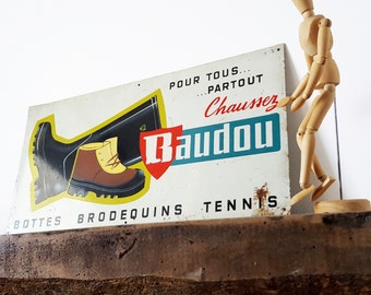 1950's French metal sign/ French wall decor/ French decor / Industrial sign /Loft decor/ French bistro