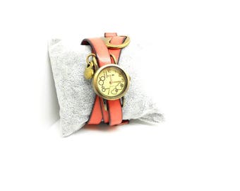 vintage 3 round leather and clasp a watch - various designs
