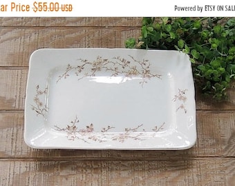 ON SALE Mercer China Large Serving Tray or Platter Ca 1880s Brown Multi Transferware