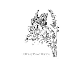 Foxglove FAIRIES - CLING RuBBer STAMP by Cherry Pie R528