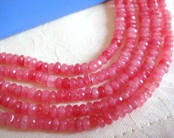2. Strawberry Jade 2x4mm Faceted Rondelle Shape 16 Inches Strand 165 pcs Stones Beads