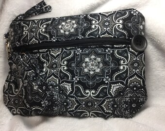 Black and White Quilted Clutch