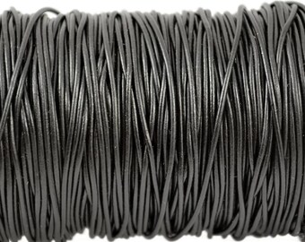 1.5mm Greek Leather Cord - Black - Subtle Shine