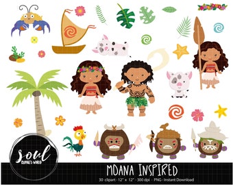 COD466-Moana clipart/disney inspired cliparts/Commercial use/Clipart Set/Vector Clipart/INSTANT DOWNLOAD