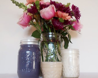18 Mason Jar Candles in CUSTOM WEDDING COLORS