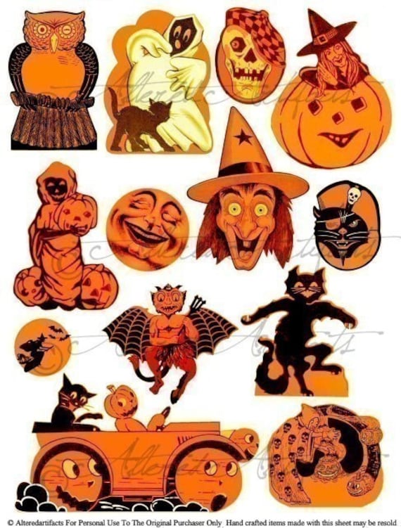 Printable Vintage Halloween Clip Art Printable Retro Halloween