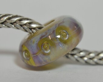 Unique Handmade Lampwork Glass European Charm Bead - SRA - Fits all charm bracelets - Silver Core Options
