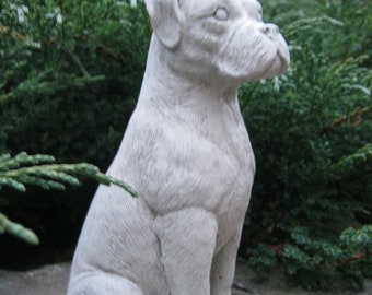 cement boxer dog statue