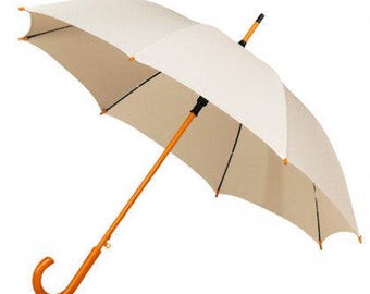 Wedding Umbrella/ Parasol With Wooden Handle - Bride, Wedding, Groom, Bridesmaid. Ivory wedding umbrella, white wedding umbrella
