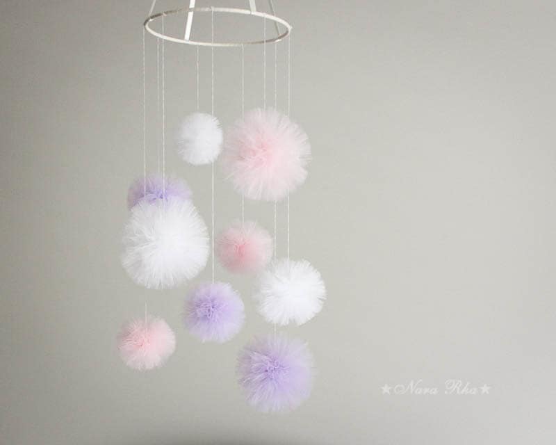 Hanging Baby Mobile Pom Pom Mobile Nursery Mobile Baby mobile