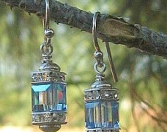Dazzle Um Crystal Earrings - Swarovski Crystal, Sterling & Bali SIlver