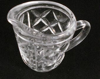 Vintage Small Cut Glass Jug Creamer Jug Pitcher