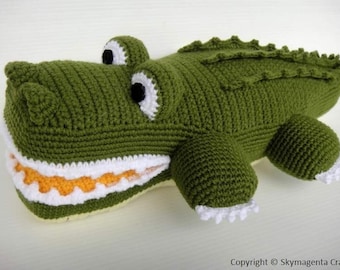 Crochet Pattern - ALLIGATOR - Toys / PDF (00465)