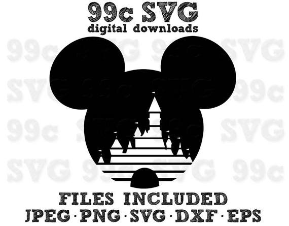 Download Disney Magic Castle in Mickey Head SVG DXF Png Vector Cut File