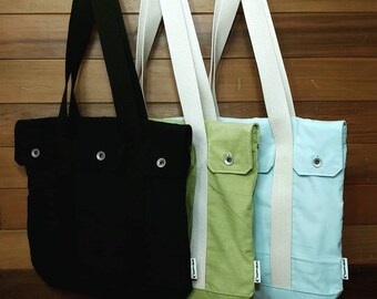 Corduroy Tote, Flap closure, Tote Bag, Shoulder Bag, Cotton Shell and Lining, Metallic Hardware, Inside Pocket