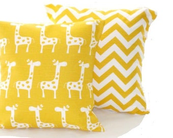 Yellow Nursery Pillow Covers,