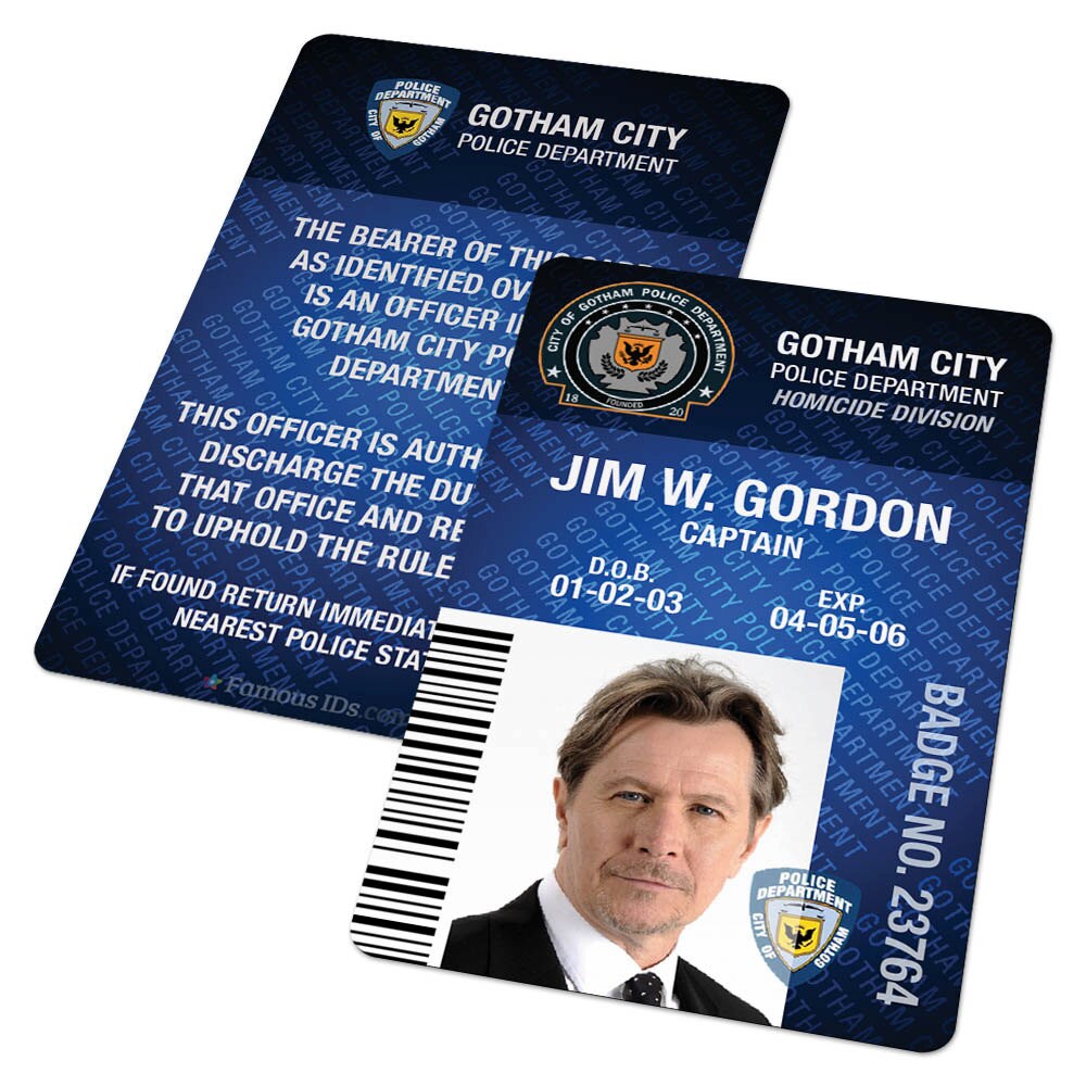 custom id card badge gotham police dept from batman gpd photo identification badges