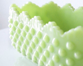 Fenton Jadeite Jadite Chartreuse Hobnail Planter