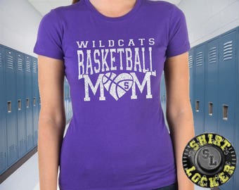 Fully Custom Basketball Mom Glitter Design Womens Soft Style Cotton Tee Shirt Spirit Wear Glitter Bling Design Any color combination Mother