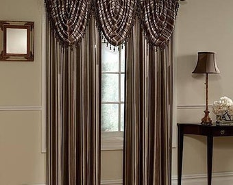 Window Panel 54 × 84 Burgundy Stripe