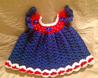 Patriotic Newborn Crochet Newborn Dress Newborn Dress