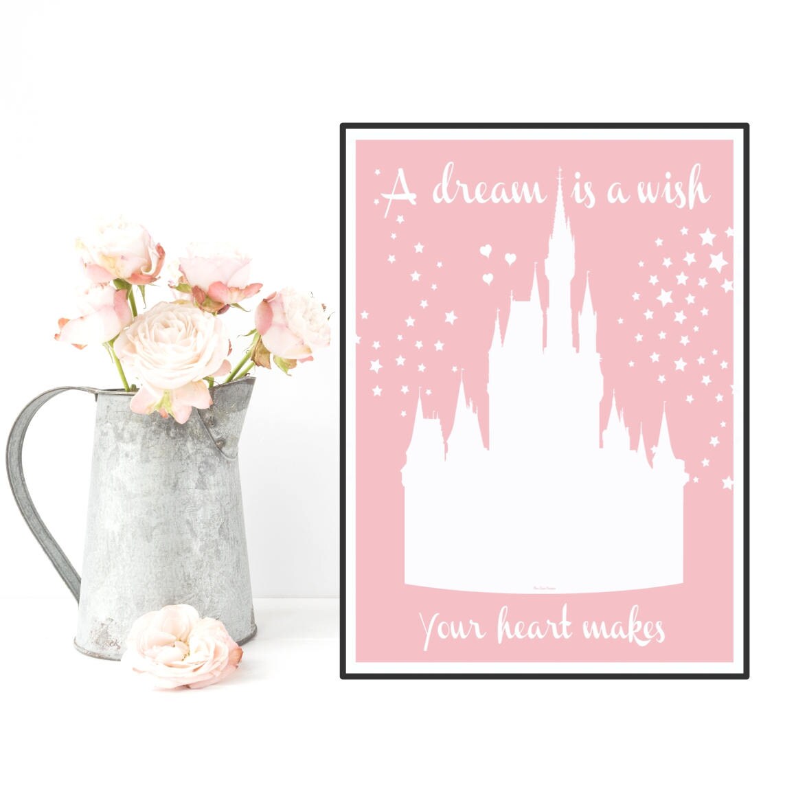 Disney castle poster Princess Disney print Disney quote