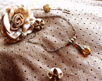 Wind blown glass bead necklace - October
