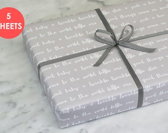 New Baby, Wrapping Paper, Baby Shower, Baby Gift, Baby Wrapping Paper. 5 SHEETS