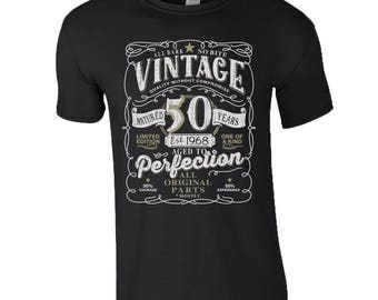 50th Birthday Gift T-Shirt Made In 1968 Original Parts 50 Years Anniversary Celebration Mens Top