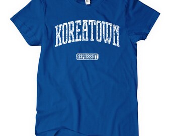Women's Koreatown Represent T-shirt - S M L XL 2x - Ladies' Korean Tee, Korea, Little Seoul - 4 Colors