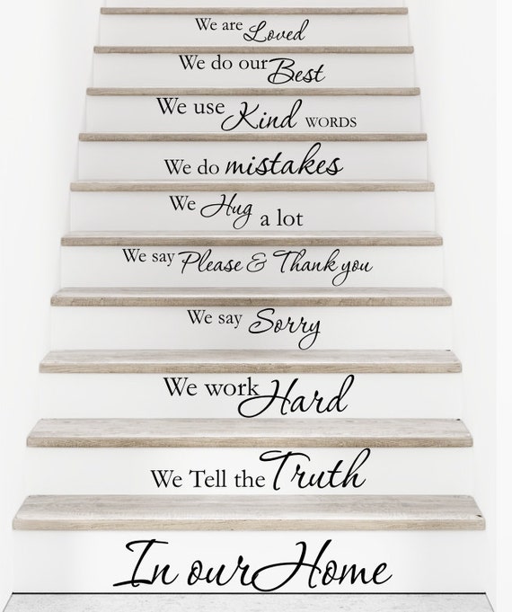 Vinyl wall decal In our home staircase stairway stairs