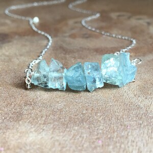 Aquamarine Necklace - Raw Aquamarine Necklace Sterling Silver or Gold - Raw Crystal Necklace - Aquamarine Jewelry - Crystal Necklace