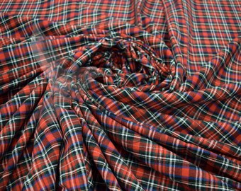 Cotton Flannel Plaid 27 Tartan Fabric by the Yard