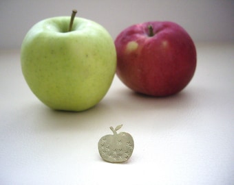Apple pin brooch, Apple pin badge, Shawl pin, Sweater pin, Scarf pin, Hat pin, Brass brooch pin, Teacher's gift, Gold brooch, Apple brooch