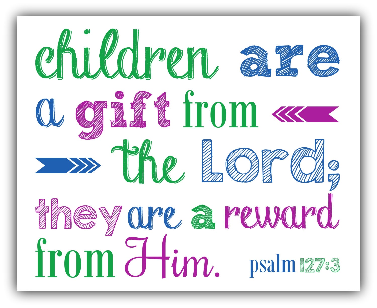 Children are a GIFT from the Lord PSALM 127:3 Christian Wall